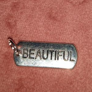Silver Oblong Tag BEAUTIFUL Charm Necklace Bracelet Word Pendant Mini Dog Tags